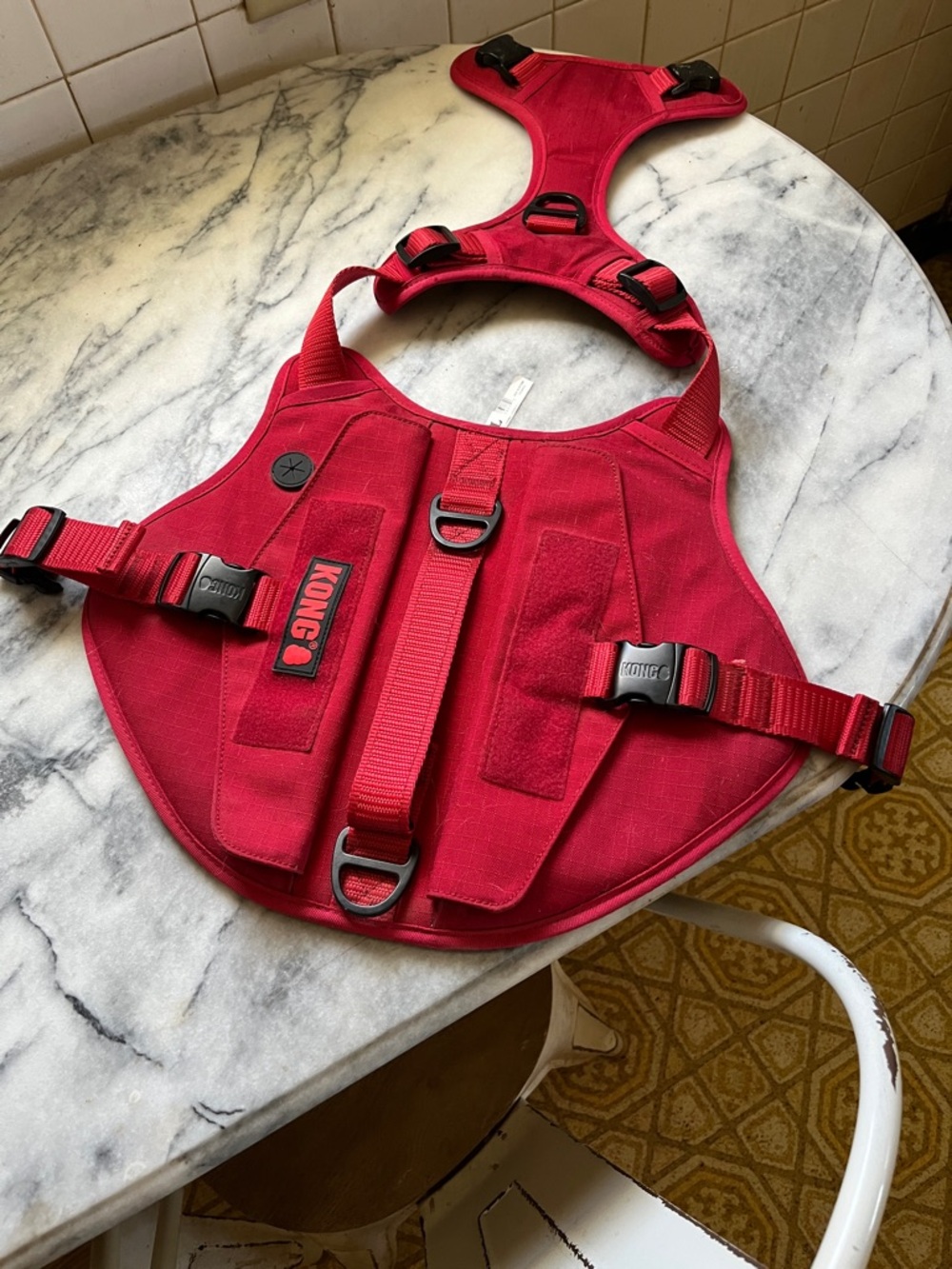 Kong Red Padded Dog Harness with Multiple D-Rings